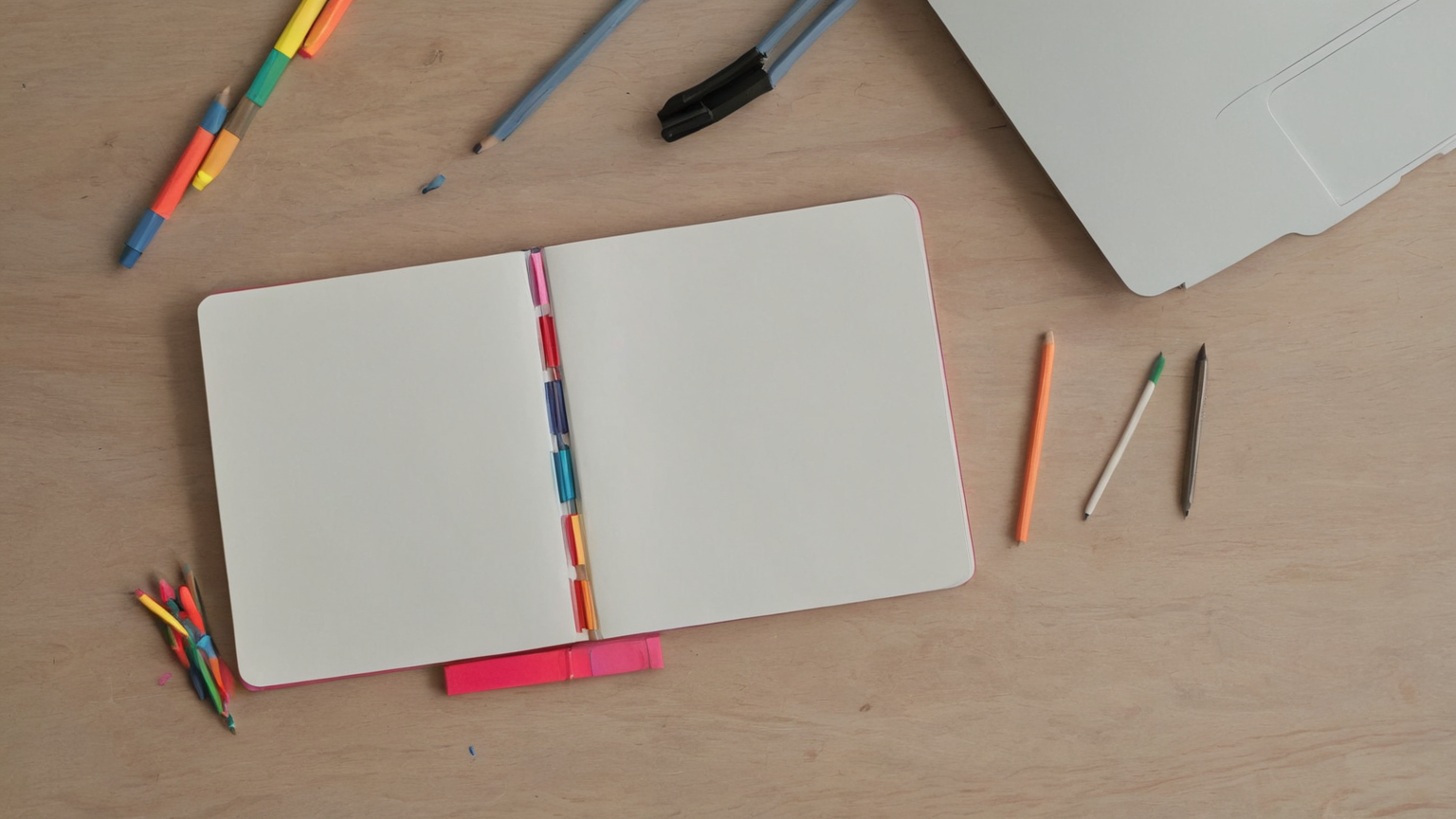 Notebook and tabs prepared for retrieval practice